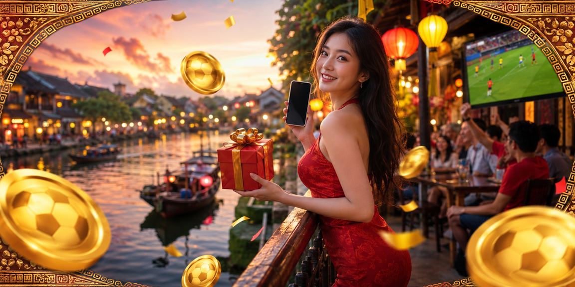 Người dùng tại Hội An xem phân tích kèo trên điện thoại trong quán cà phê